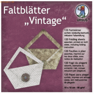 Ludwig Bähr Faltblätter Vintage 80g/qm 10x10cm VE=120 Blatt 10 Motive