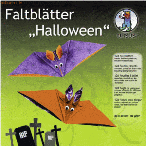 Ludwig Bähr Faltblätter 'Halloween' 80g/qm 20x20cm VE=120 Blatt 10 Mot