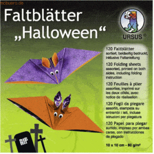 Ludwig Bähr Faltblätter 'Halloween' 80g/qm 10x10cm VE=120 Blatt 10 Mot