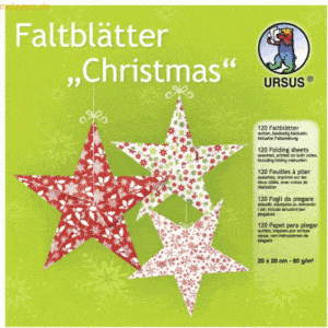 Ludwig Bähr Faltblätter Christmas 80g/qm 20x20cm VE=120 Blatt 10 Motiv