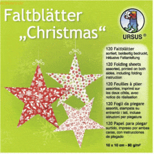 Ludwig Bähr Faltblätter Christmas 80g/qm 10x10cm VE=120 Blatt 10 Motiv