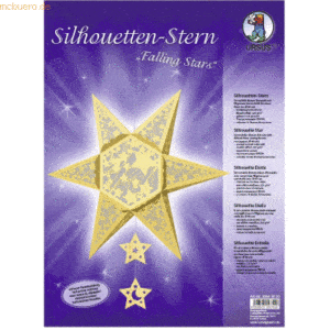 Ludwig Bähr Silhouettenstern Falling Stars 220g/qm gold