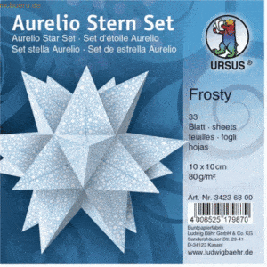 Ludwig Bähr Faltblätter Aurelio Stern Frosty 80g/qm 10x10cm hellblau/w