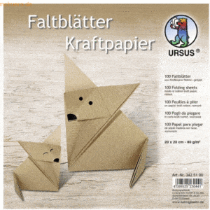 Ludwig Bähr Faltblätter Kraftpapier 80g/qm 20x20cm VE=100 Blatt