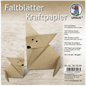 Ludwig Bähr Faltblätter Kraftpapier 80g/qm 15x15cm VE=100 Blatt