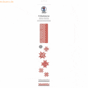 Ludwig Bähr Faltstreifen Fröbelsterne 2 Größen Geometrisch rot/weiß