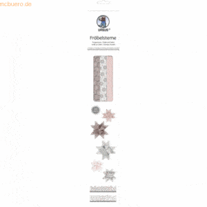 Ludwig Bähr Faltstreifen Fröbelsterne rose/hellgrau/dunkelgrau