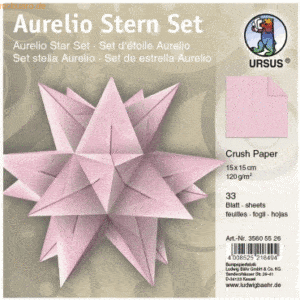 Ludwig Bähr Faltblätter Aurelio Stern Crush Paper 120g/qm 15x15cm VE=3