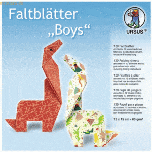 Ludwig Bähr Faltblätter Boys 80g/qm 15x15cm 10 Designs VE=120 Blatt