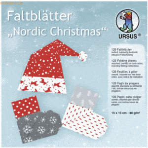 Ludwig Bähr Faltblätter Nordic Christmas 80g/qm 15x15cm VE=120 Blatt (