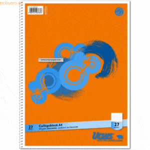 Ursus Kollegeblock A4 60g/qm 80 Blatt liniert mit Rand beidseitig