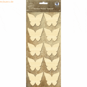 5 x Ludwig Bähr Bambus Sticker natur Schmetterling
