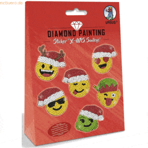 5 x Ludwig Bähr Diamond Painting Sticker 'X-mas Smileys'