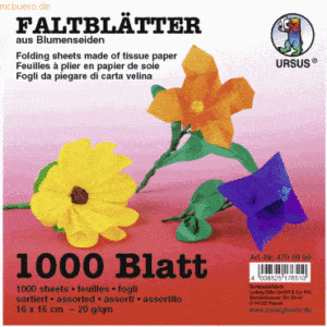 Ludwig Bähr Blumenseide Faltblätter 20g/qm 16x16cm VE=1000 Blatt 10 Fa