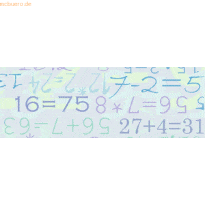 5 x Ludwig Bähr Transparentpapier 115g/qm A4 VE=5 Blatt Zahlen hellbla