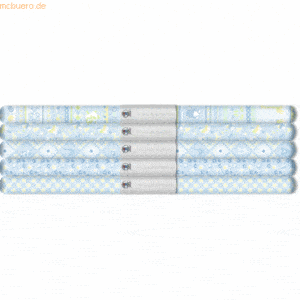 5 x Ludwig Bähr Transparentpapier Rolle 115g/qm 50x61cm Baby blau 5 Mo