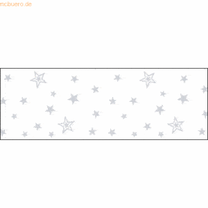 10 x Ludwig Bähr Transparentpapier 115g/qm 50x61cm Silver Stars weiß