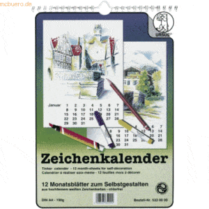 10 x Ludwig Bähr Zeichenkalender A4 weiß