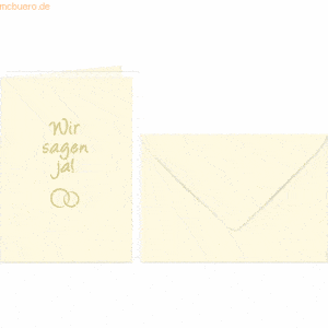 Ludwig Bähr Doppelkarte A6 gelasert + Kuvert VE=5 Sets Wir sagen ja ch