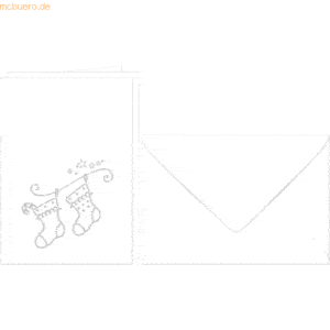 Ludwig Bähr Doppelkarte A6 gelasert + Kuvert VE=5 Sets Weihnchtssöckch