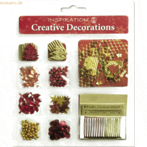 5 x Ludwig Bähr Creative Decorations Set Christmas rot/gold