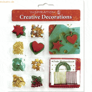 5 x Ludwig Bähr Creative Decorations Set Christmas rot/gold/grün