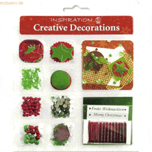 5 x Ludwig Bähr Creative Decorations Set Christmas rot/grün