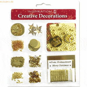 5 x Ludwig Bähr Creative Decorations Set Christmas gold