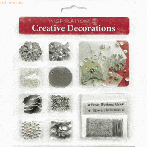 5 x Ludwig Bähr Creative Decorations Set Christmas silber