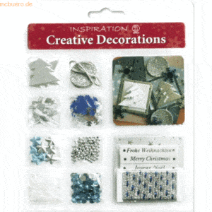 5 x Ludwig Bähr Creative Decorations Set Christmas silber/blau