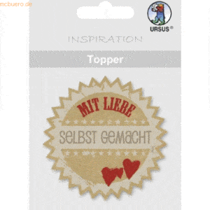 5 x Ludwig Bähr Topper Motiv Kraftkarton braun/rot Motiv 03 Mit Liebe