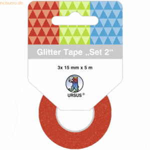 5 x Ludwig Bähr Glitter Tape 15mmx5m VE=3 Rollen Set 02