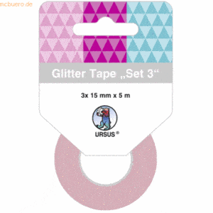 5 x Ludwig Bähr Glitter Tape 15mmx5m VE=3 Rollen Set 03