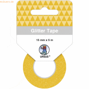 5 x Ludwig Bähr Glitter Tape 15mmx5m dunkelgold