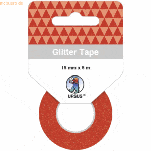 5 x Ludwig Bähr Glitter Tape 15mmx5m hellrot