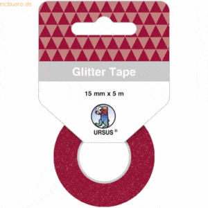 5 x Ludwig Bähr Glitter Tape 15mmx5m weinrot