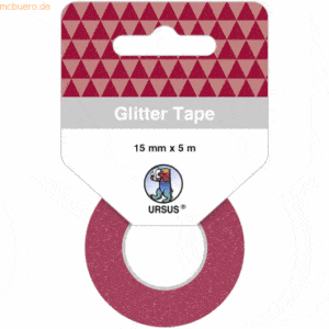 5 x Ludwig Bähr Glitter Tape 15mmx5m rubinrot