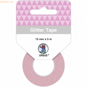 5 x Ludwig Bähr Glitter Tape 15mmx5m rose