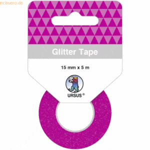 5 x Ludwig Bähr Glitter Tape 15mmx5m pink