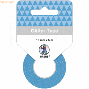 5 x Ludwig Bähr Glitter Tape 15mmx5m türkis