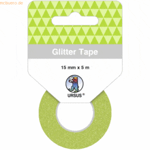 5 x Ludwig Bähr Glitter Tape 15mmx5m hellgrün