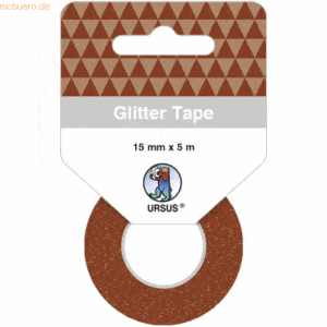 5 x Ludwig Bähr Glitter Tape 15mmx5m braun