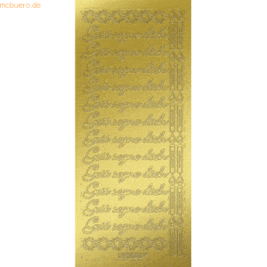 5 x Ludwig Bähr Kreativsticker 10x23cm Motiv 113 VE=1 Stück gold