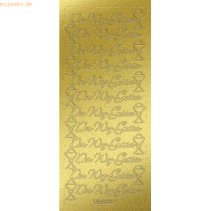 5 x Ludwig Bähr Kreativsticker 10x23cm Motiv 114 VE=1 Stück gold
