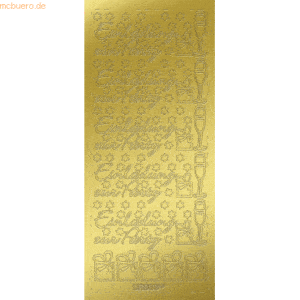 5 x Ludwig Bähr Kreativsticker 10x23cm Motiv 116 VE=1 Stück gold