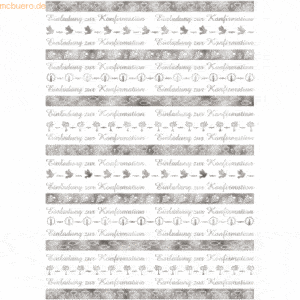 Ludwig Bähr Designkarton 'Bordüren' silber 200g/qm A4 VE=5 Blatt Motiv