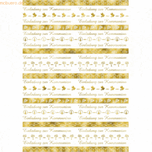 Ludwig Bähr Designkarton 'Bordüren' gold 200g/qm A4 VE=5 Blatt Motiv 2