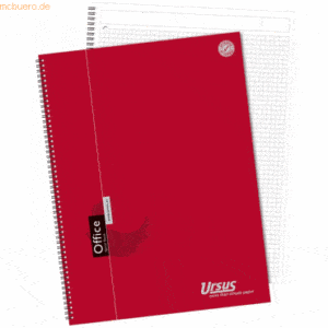 Ursus Spiralbook Office A4 90g/qm Kartondeckel u. Kopfleiste 80 Blatt