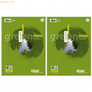 Ursus Briefblock Green Pure Impact A4 70g/qm 50 Blatt 5mm kariert