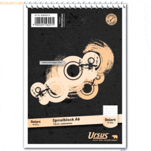 Ursus Spiral-Notizblock A6 70g/qm 40 Blatt liniert